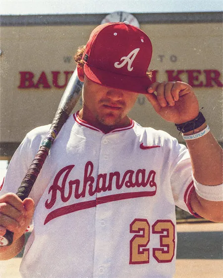 Arkansas Razorbacks Custom 2026 White Gold Baseball Throwback Jersey