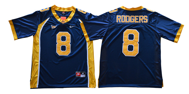Men's California Golden Bears #8 Aaron Rodgers Nike Blue College Throwback Football Jersey Men's California Golden Bears #8 Aaron Rodgers Nike Blue College Throwback Football Jersey