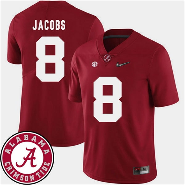Men's Alabama Crimson Tide #8 Josh Jacobs Nike Crimson College Football Jersey Men's Alabama Crimson Tide #8 Josh Jacobs Nike Crimson College Football Jersey