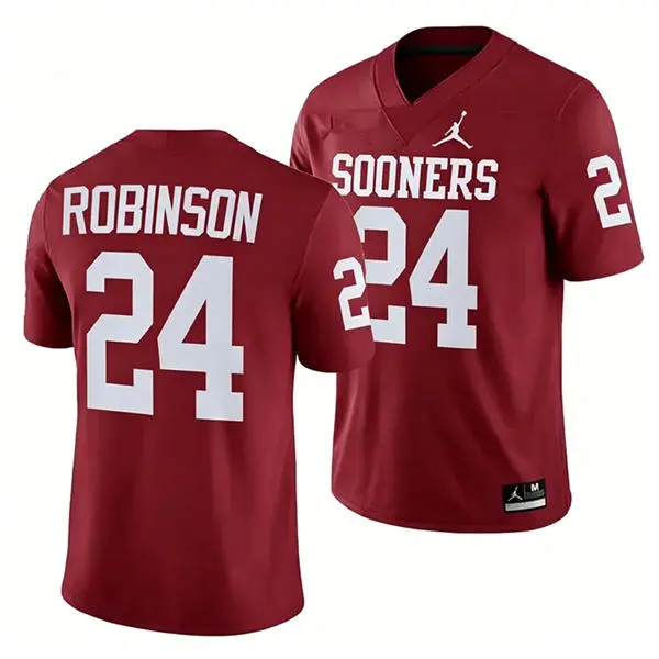 Oklahoma Sooners #24 Xavier Robinson 2026 SEC College Football Game Jersey Crimson