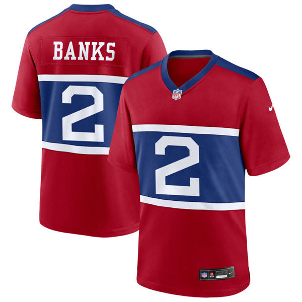 Youth New York Giants #2 Deonte Banks Century Red 100TH Season Commemorative Jersey