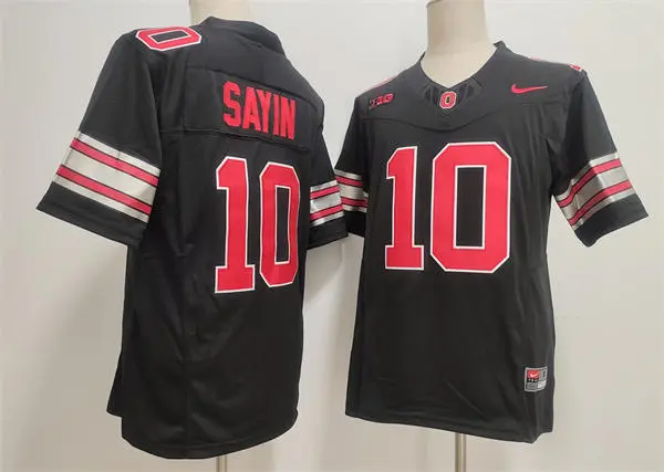 Men's Ohio State Buckeyes #10 Julian Sayin 2026 Black Tunnel Vision F.U.S.E Limited Football Jersey