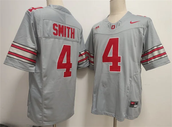 Men's Ohio State Buckeyes #4 Jeremiah Smith 2026 Gray F.U.S.E Limited Football Jersey