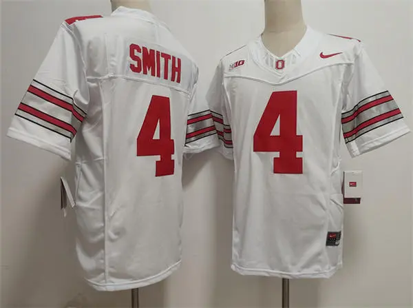 Men's Ohio State Buckeyes #4 Jeremiah Smith 2026 White Sub Zero F.U.S.E Limited Football Jersey Men's Ohio State Buckeyes #4 Jeremiah Smith 2026 White Sub Zero F.U.S.E Limited Football Jersey