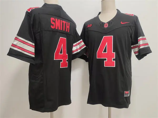 Men's Ohio State Buckeyes #4 Jeremiah Smith 2026 Black Tunnel Vision F.U.S.E Limited Football Jersey