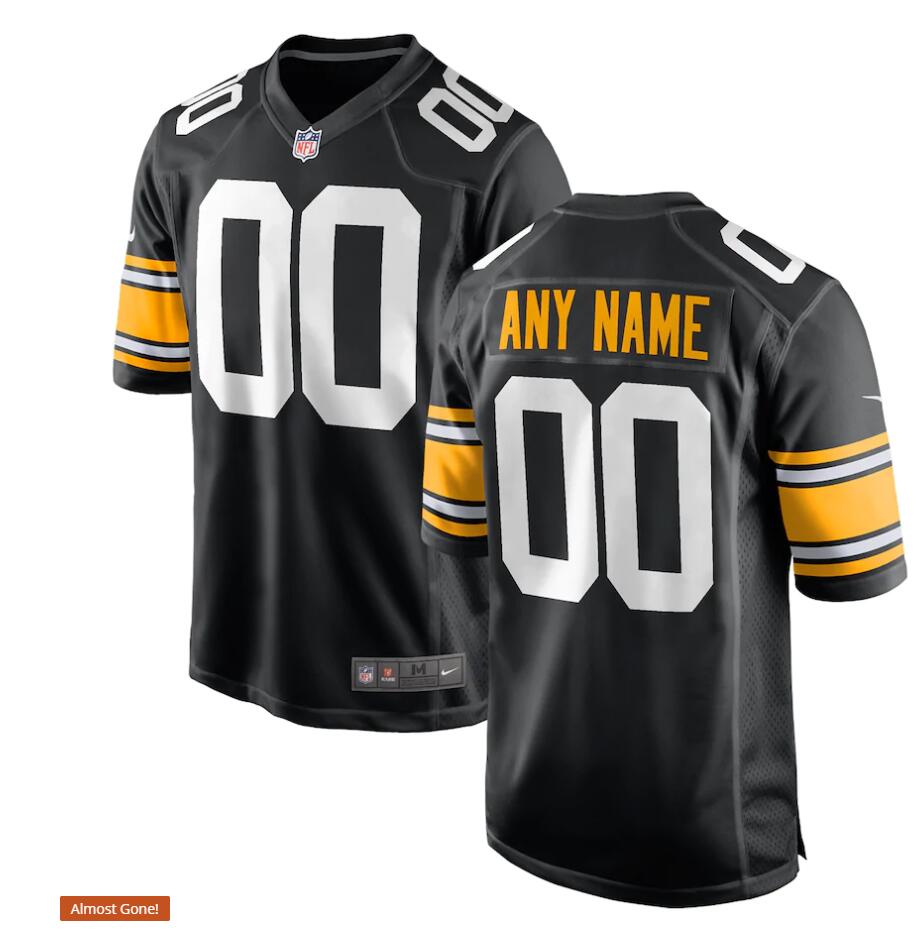 Pittsburgh Steelers Customized Nike Black Big Number Alternate Vapor Limited Jersey