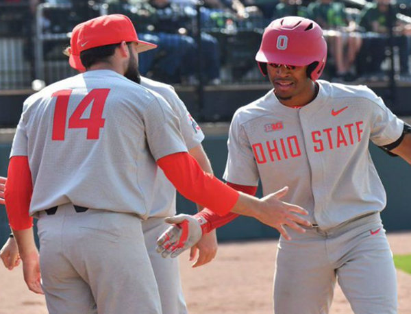 Men's Custom Ohio State Buckeyes Stitched Nike Pure Gray College Baseball Game Jersey