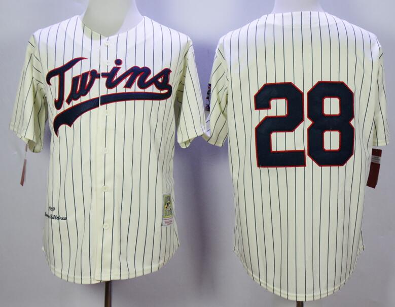 Minnesota Twins #28 Bert Blyleven 1970 Cream/Navy Authentic Throwback Jersey