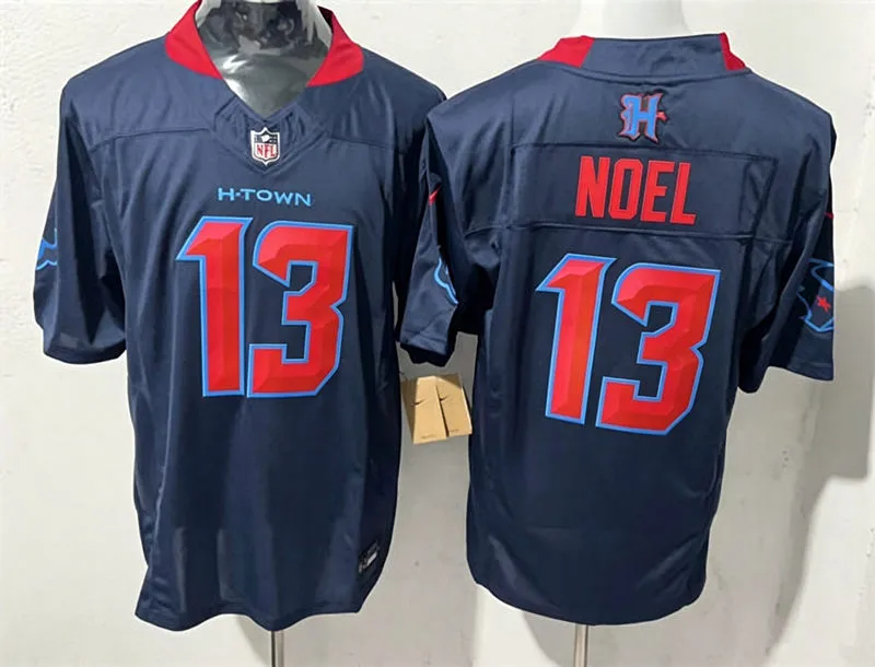 Men's Houston Texans #13 Jaylin Noel Nike Navy Red 2nd Alternate H-Town F.U.S.E. Limited Jersey