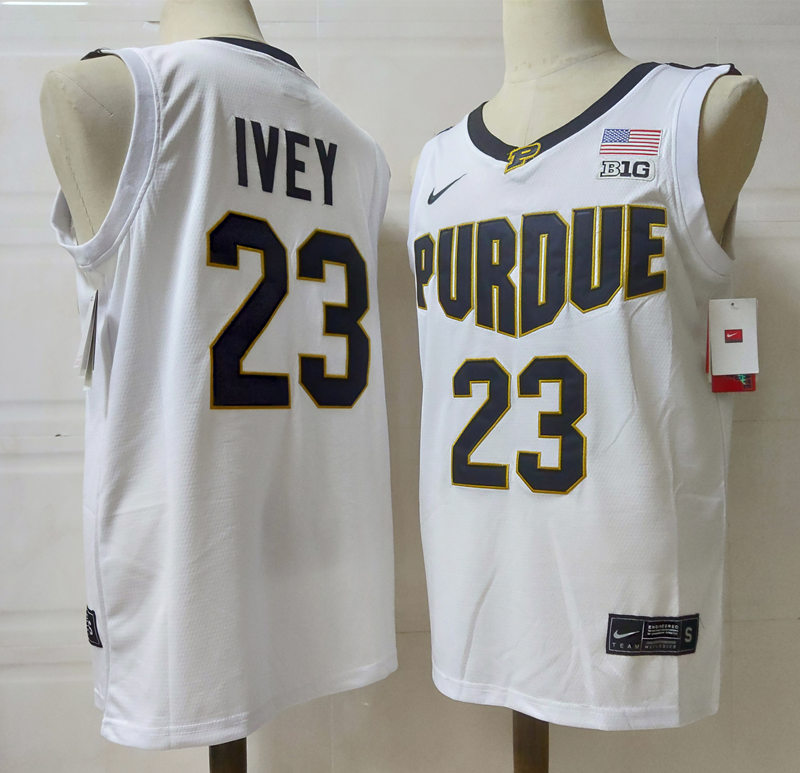 Mens Purdue Boilermakers #23 Jaden Ivey Nike White College Game Basketball Jersey Mens Purdue Boilermakers #23 Jaden Ivey Nike White College Game Basketball Jersey