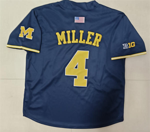 Mens Youth Michigan Wolverines #4 Noah Miller Navy two-Button Pullover Limited Baseball Jersey Mens Youth Michigan Wolverines #4 Noah Miller Navy two-Button Pullover Limited Baseball Jersey