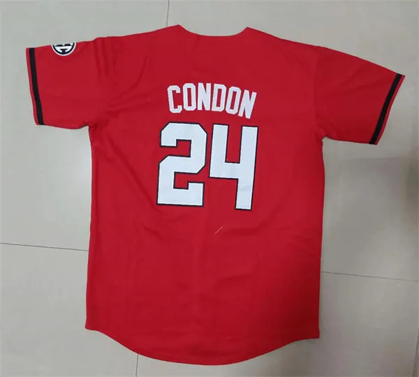 Georgia Bulldogs #24 Charlie Condon Red Baseball Game Jersey Georgia Bulldogs #24 Charlie Condon Red Baseball Game Jersey