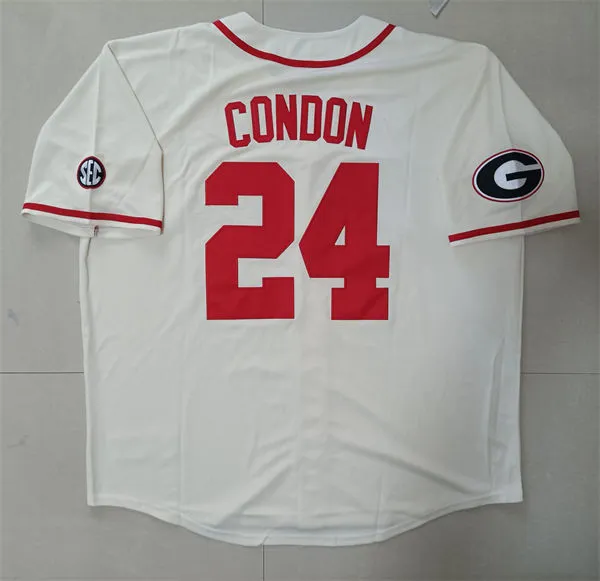Georgia Bulldogs #24 Charlie Condon Cream Retro Baseball Game Jersey Georgia Bulldogs #24 Charlie Condon Cream Retro Baseball Game Jersey