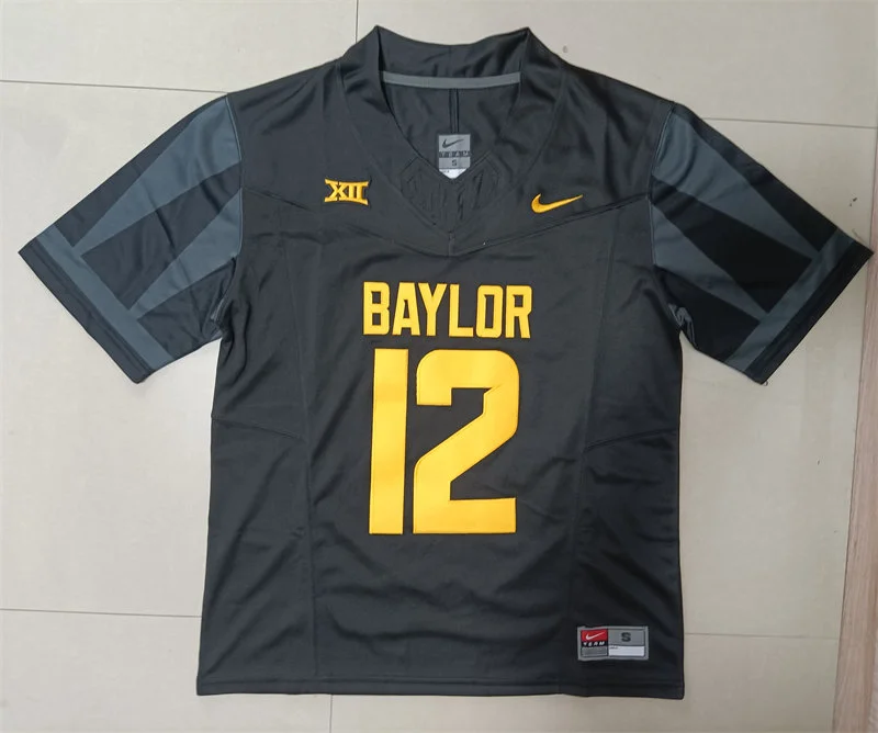 Baylor Bears #12 Nate Bennett 2026 Anthracite College Football Jersey