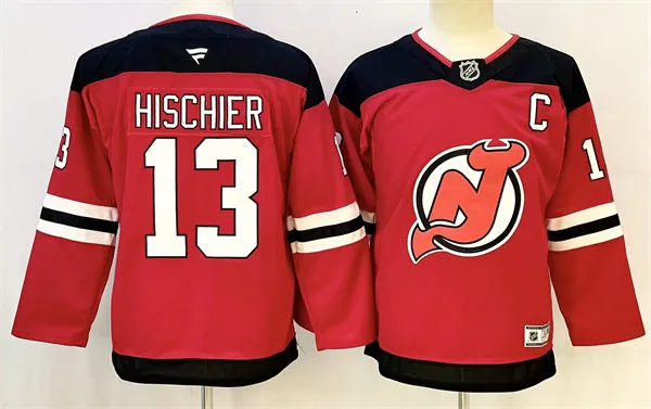 Youth New Jersey Devils #13 Nico Hischier Fanatics Home Red Stitched Jersey