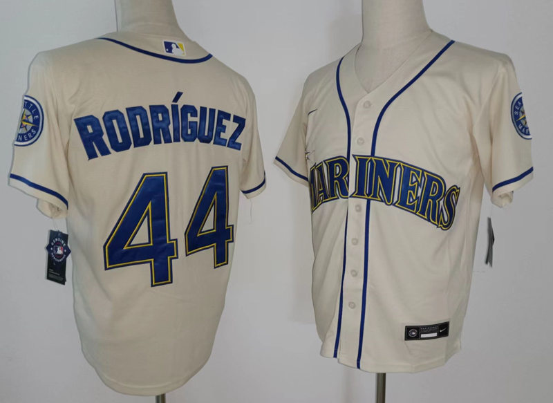 Men's Seattle Mariners #44 Julio Rodriguez Nike Cream Alternate Cool Base Jersey