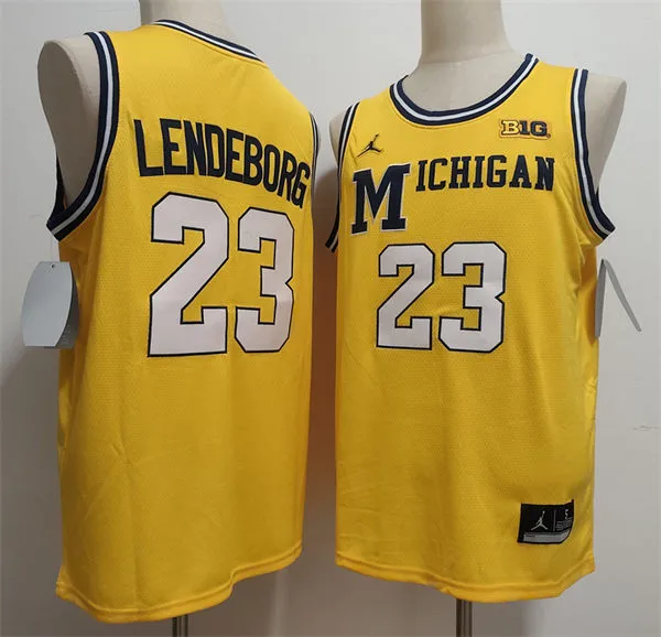 Michigan Wolverines #23 Yaxel Lendeborg  Maize Retro Limited College Basketball Game Jersey