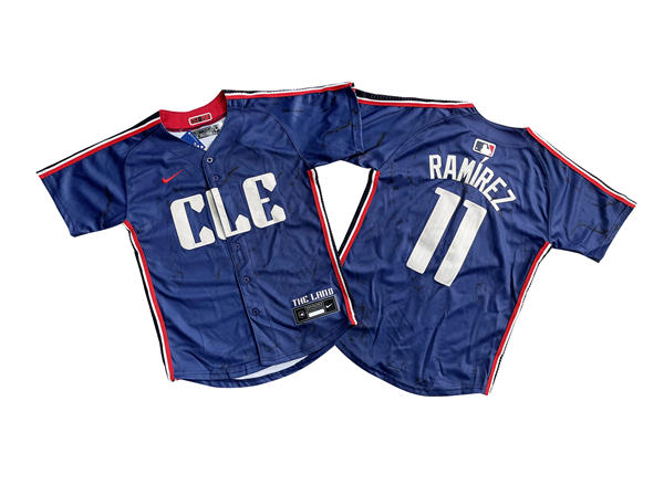 Youth Cleveland Guardians #11 Jose Ramirez Navy Nike 2024 City Connect Limited Jersey