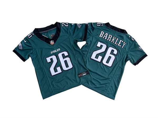 Youth Philadelphia Eagles #26 Saquon Barkley Nike Midnight Green Team Color NFL Jersey