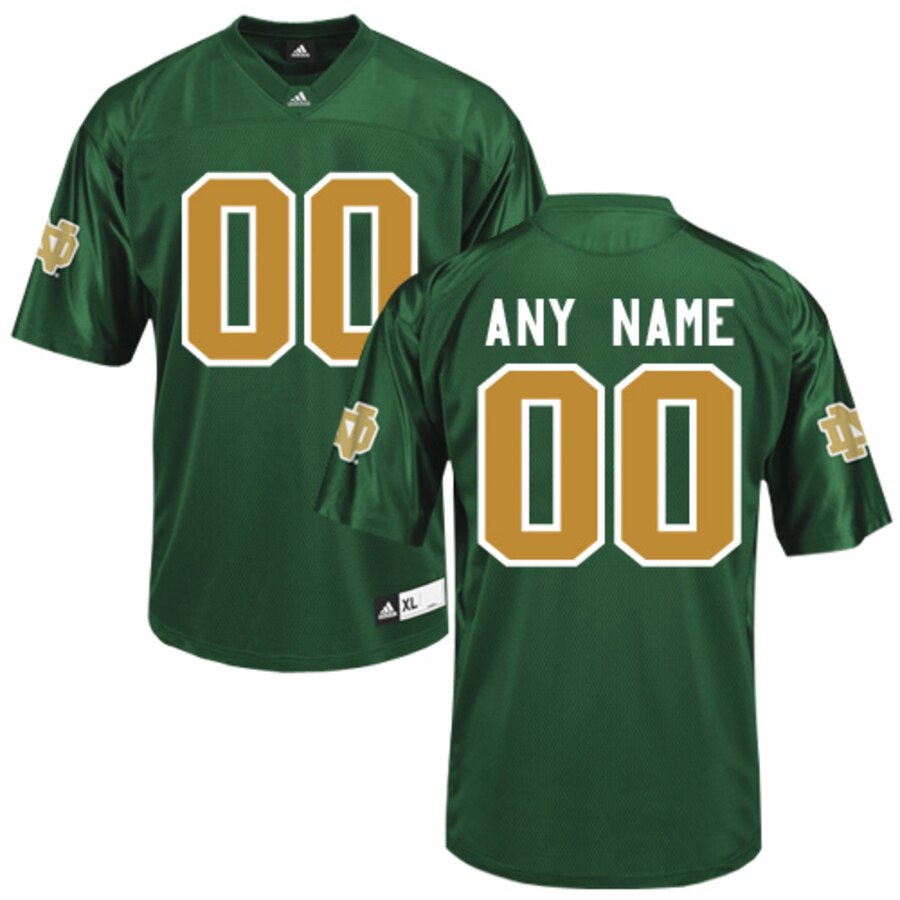 Mens Notre Dame Fighting Irish Custom Adidas Green Throwback Football Jersey