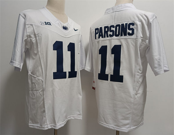 Mens Penn State Nittany Lions #11 Micah Parsons White 2023 F.U.S.E. Limited Football Jersey -with Name Mens Penn State Nittany Lions #11 Micah Parsons White 2023 F.U.S.E. Limited Football Jersey -with Name
