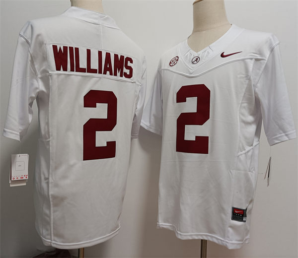 Men's Alabama Crimson Tide #2 Ryan Williams White 2024 F.U.S.E. Limited College Football Game Jersey
