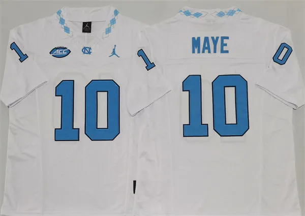 Mens North Carolina Tar Heels #10 Drake Maye White College Football Game Jersey Mens North Carolina Tar Heels #10 Drake Maye White College Football Game Jersey