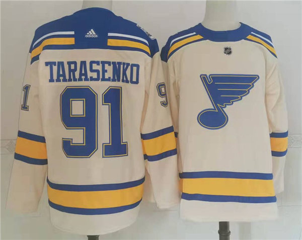 Mens St. Louis Blues #91 Vladimir Tarasenko adidas Cream 2022 Winter Classic Edition Jersey
