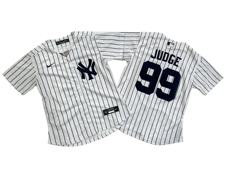 Womens New York Yankees #99 Aaron Judge Nike White Home With Name Jersey