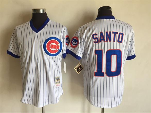 Men's Chicago Cubs #10 Ron Santo Stitched MLB 1988 Majestic Cool Base Cooperstown Collection Player Jersey
