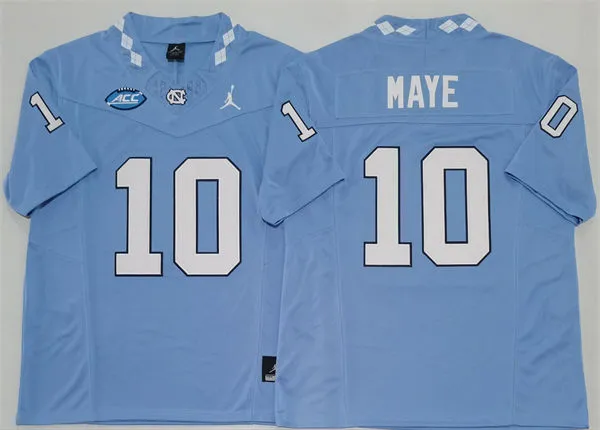 Mens North Carolina Tar Heels #10 Drake Maye Carolina Blue College Football Game Jersey Mens North Carolina Tar Heels #10 Drake Maye Carolina Blue College Football Game Jersey