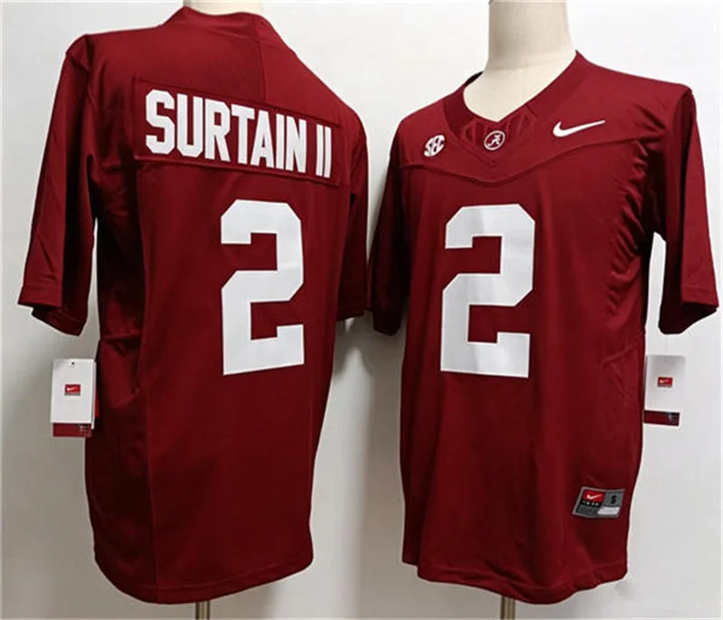 Men's Alabama Crimson Tide #2 Patrick Surtain II Crimson College Football Game Jersey Men's Alabama Crimson Tide #2 Patrick Surtain II Crimson College Football Game Jersey
