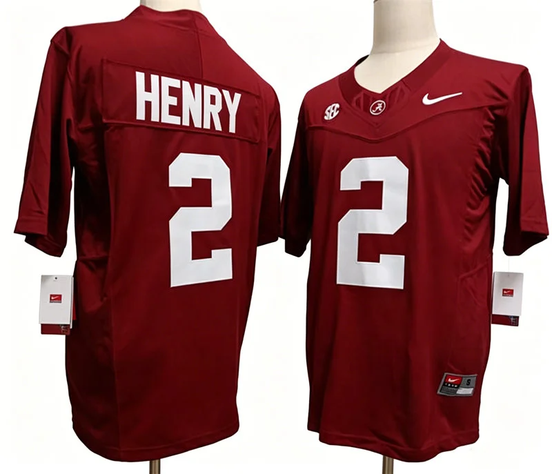 Men's Alabama Crimson Tide #2 Derrick Henry Nike Red Football Jersey