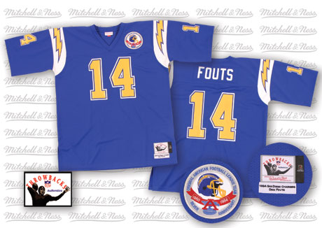 Mens San Diego Chargers #14 Dan Fouts Blue Throwback Jersey