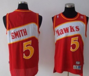 Men's Atlanta Hawks #5 Josh Smith Red Throwback Swingman Jersey