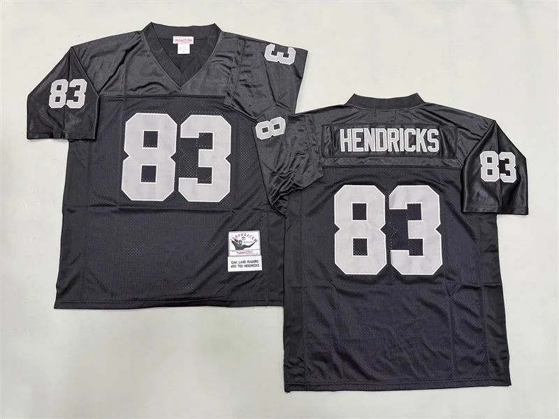 Men's Oakland Raiders #83 Ted Hendricks Black Throwback Jersey