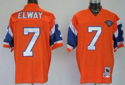 Mens Denver Broncos #7 John Elway 1994 Orange 75TH Throwback Jersey