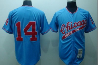 Mens Chicago White Sox #14 Bill Melton 1972 Blue Zipper Mitchell & Ness Throwback Jersey