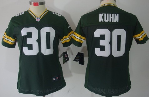 Nike Green Bay Packers #30 John Kuhn Green Limited Womens Jersey