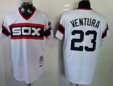 Men's Chicago White Sox #23 Robin Ventura 1990 White Cooperstown Throwback Jersey