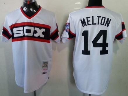 Men's Chicago White Sox #14 Bill Melton 1971 White Cooperstown Throwback Jersey