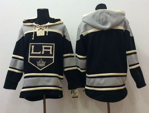 Los Angeles Kings Blank Black Old Time Hockey Hoodie