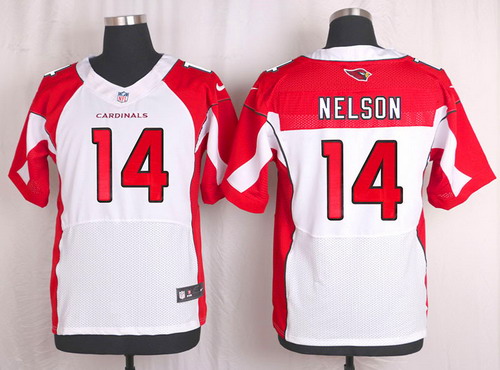 Men's Arizona Cardinals #14 J. J. Nelson White Road NFL Nike Elite Jersey