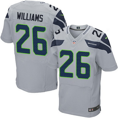 Men's Seattle Seahawks #26 Cary Williams Gray Alternate NFL Nike Elite Jersey
