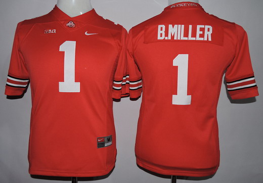 Youth Ohio State Buckeyes #1 Baxton Miller Red 2015 College Football Nike Limited Jersey