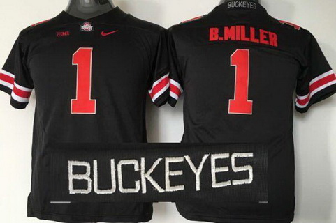 Youth Ohio State Buckeyes #1 Baxton Miller 2015 Blackout College Football Nike Limited Jersey