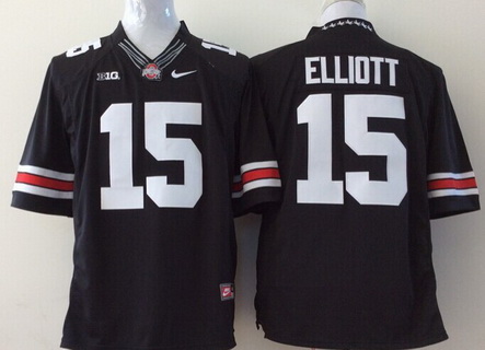 Youth Ohio State Buckeyes #15 Ezekiel Elliott Black College Football Nike Limited Jersey