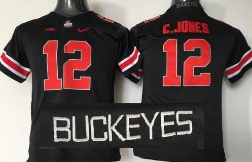 Youth Ohio State Buckeyes #12 Cardale Jones 2015 Blackout College Football Nike Limited Jersey