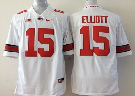 Youth Ohio State Buckeyes #15 Ezekiel Elliott White College Football Nike Limited Jersey