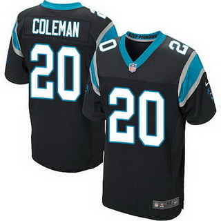 Men's #20 Kurt Coleman Carolina Panthers Black Team Color NFL Stitched Nike Elite Jersey